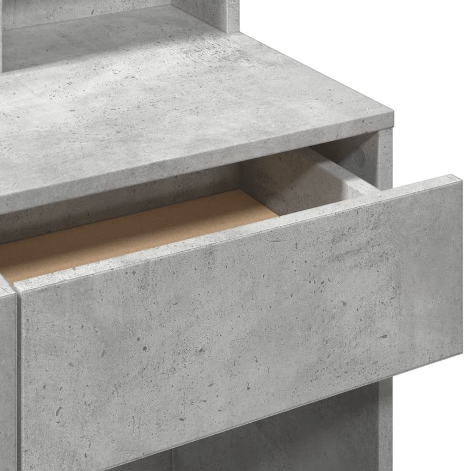 Tocador con espejo gris hormigón 80x41x144,5