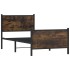 Estructura de cama sin colchón metal roble ahumado 75x190