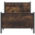 Estructura de cama sin colchón metal roble ahumado 75x190