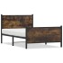 Estructura de cama sin colchón metal roble ahumado 100x200