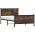 Estructura de cama sin colchón metal roble ahumado 100x200