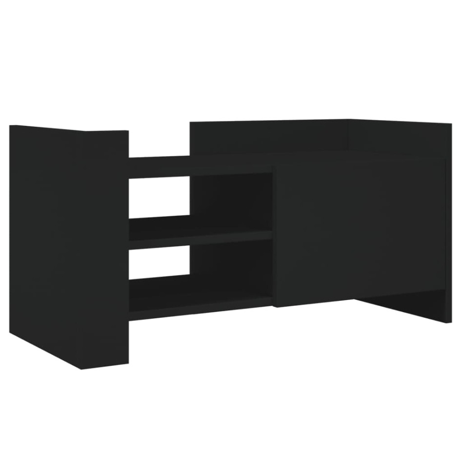 Mueble de TV madera de ingeniería negro 80x35x40
