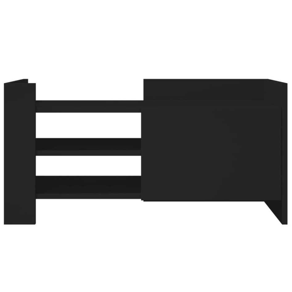 Mueble de TV madera de ingeniería negro 80x35x40