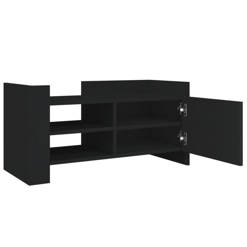 Mueble de TV madera de ingeniería negro 80x35x40