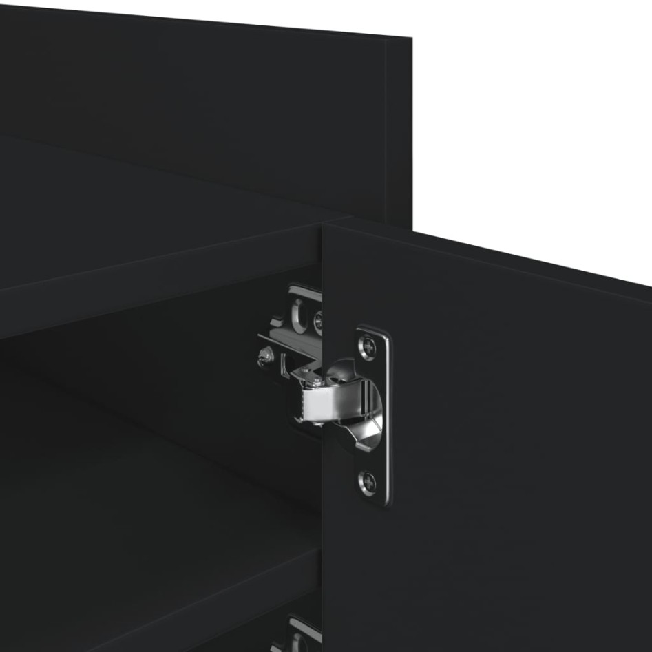 Mueble de TV madera de ingeniería negro 80x35x40