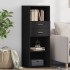 Aparador alto madera de ingeniería negro 45x42,5x124