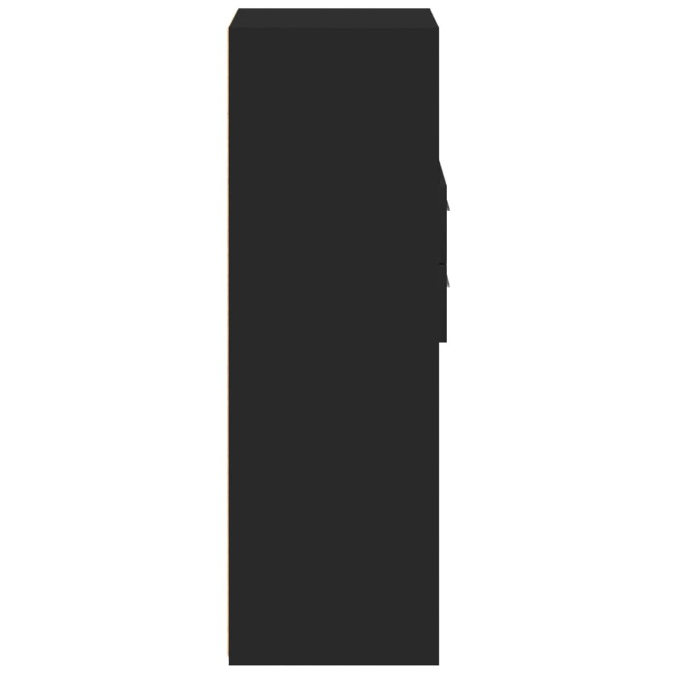 Aparador alto madera de ingeniería negro 45x42,5x124