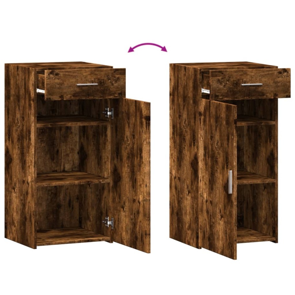 Aparador madera de ingeniería roble ahumado 45x42,5x93