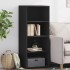 Aparador alto madera de ingeniería negro 50x41x124