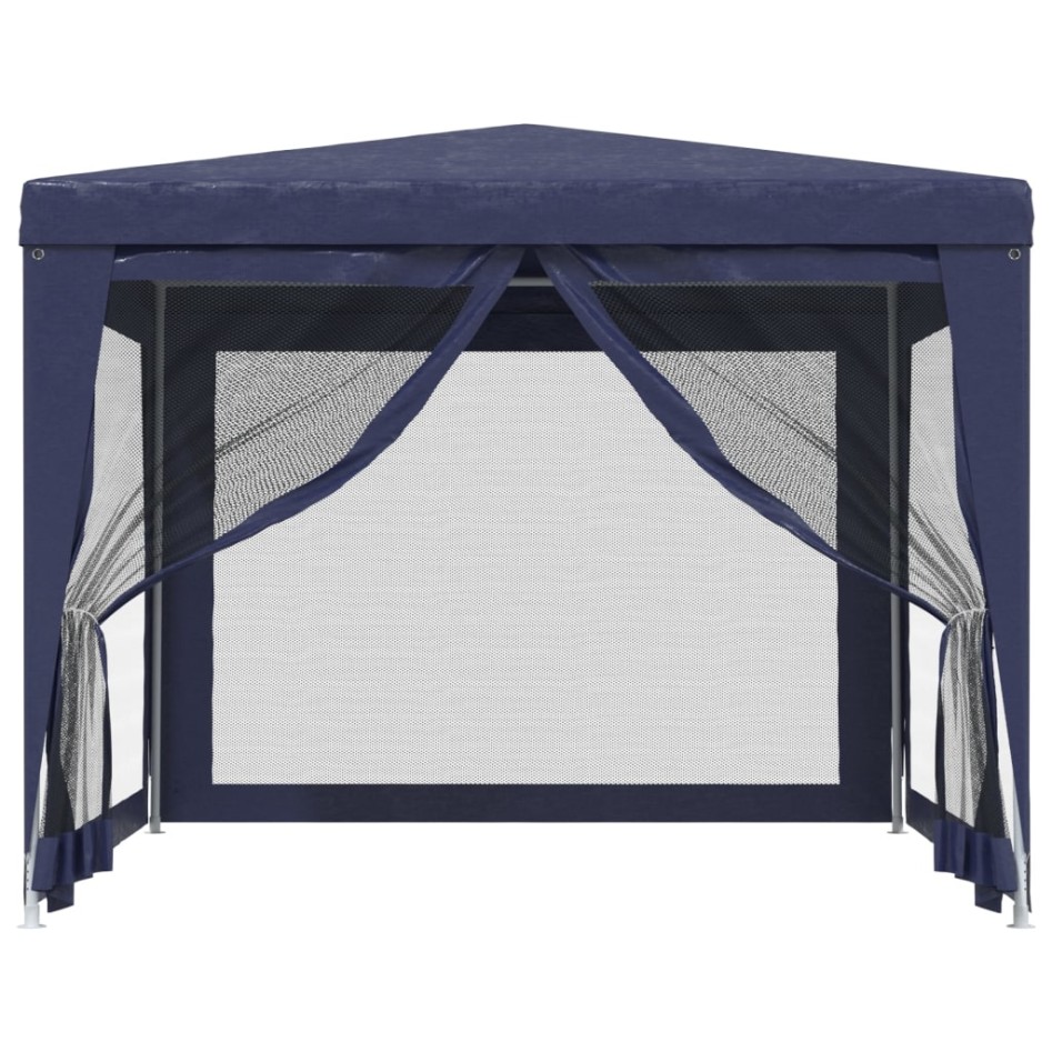 Carpa para fiestas con 4 paredes de malla HDPE azul 3x3
