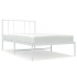 Estructura cama sin colchón con cabecero metal blanco 75x190