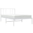 Estructura cama sin colchón con cabecero metal blanco 75x190