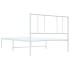 Estructura cama sin colchón con cabecero metal blanco 75x190