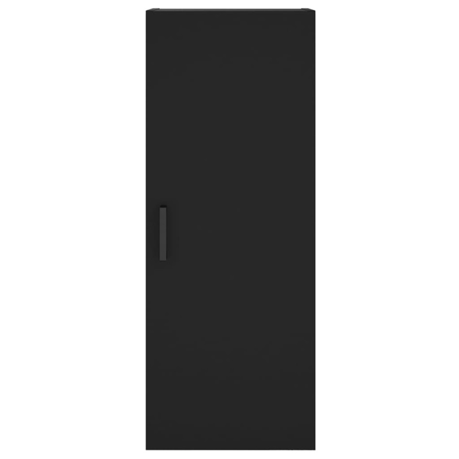 Aparador de madera contrachapada negro 34,5x34x180