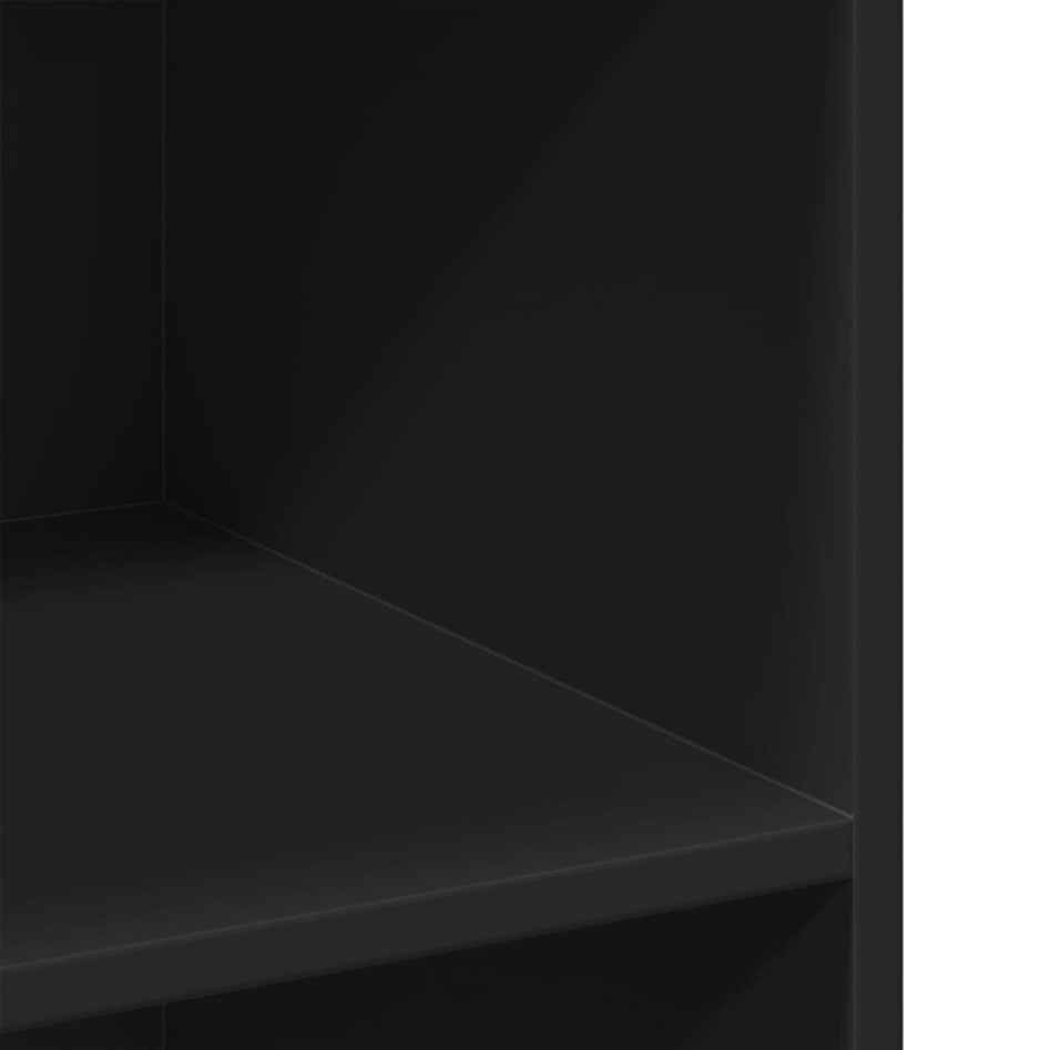 Aparador de madera de ingeniería negro 70x41x93