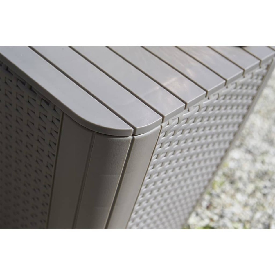 Keter Mesa auxiliar de jardín Luzon mimbre redondo color