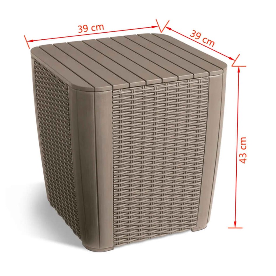 Keter Mesa auxiliar de jardín Luzon mimbre redondo color