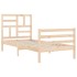 Estructura de cama con cabecero madera maciza 90x200
