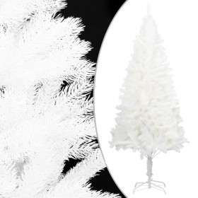 Árbol artificial de Navidad con hojas realistas blanco 120