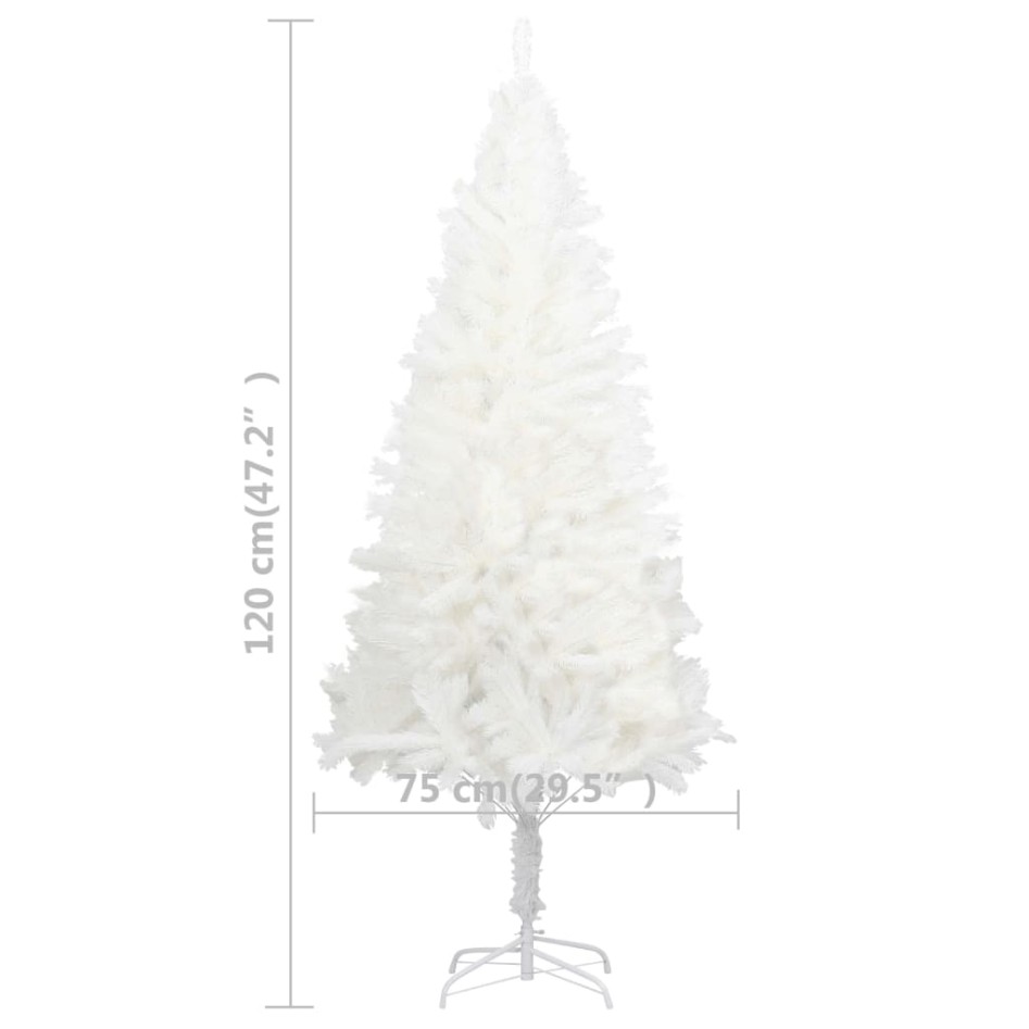 Árbol artificial de Navidad con hojas realistas blanco 120