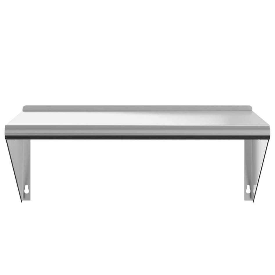 Estante de pared de acero inoxidable plateado 75x45x31