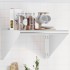 Estante de pared acero inoxidable plateado 50x45x31
