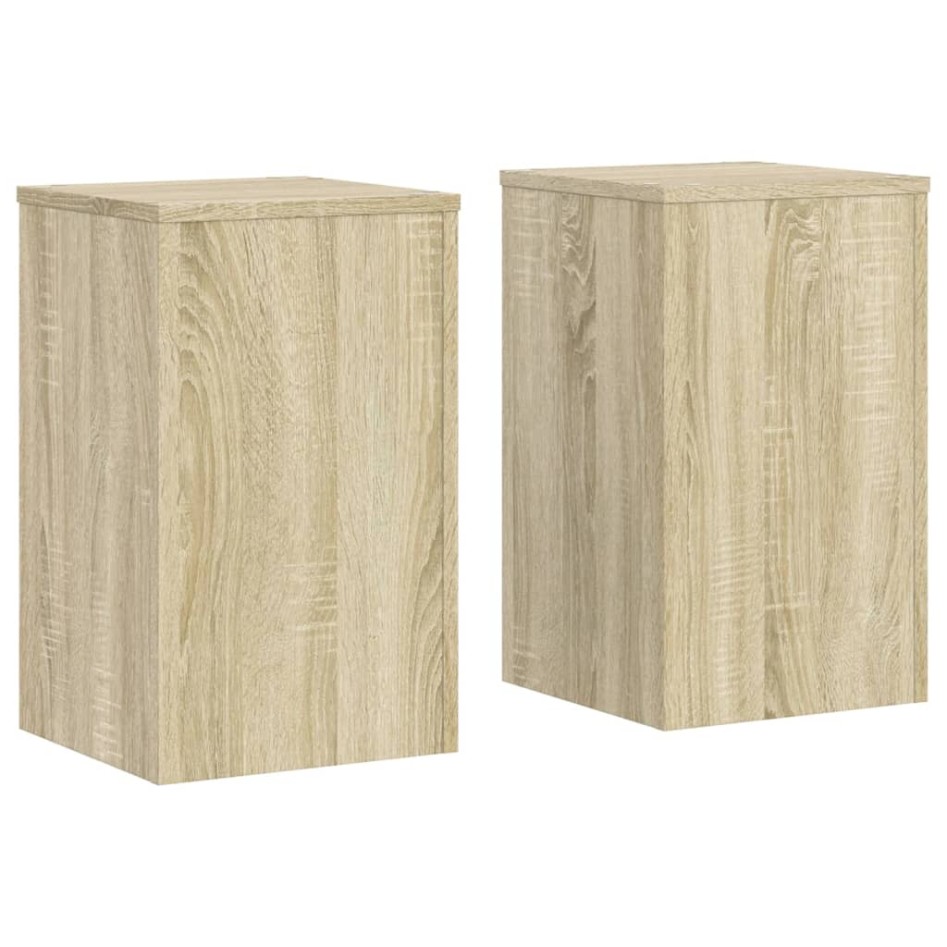 Soportes de plantas 2 uds madera roble Sonoma 30x30x50