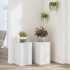 Soportes de plantas 2 uds madera ingeniería blanco 30x30x50