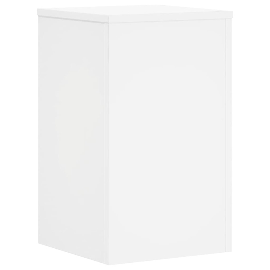 Soportes de plantas 2 uds madera ingeniería blanco 30x30x50