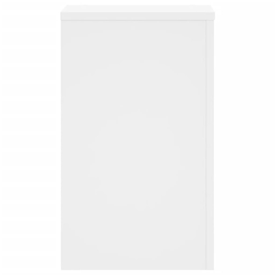 Soportes de plantas 2 uds madera ingeniería blanco 30x30x50