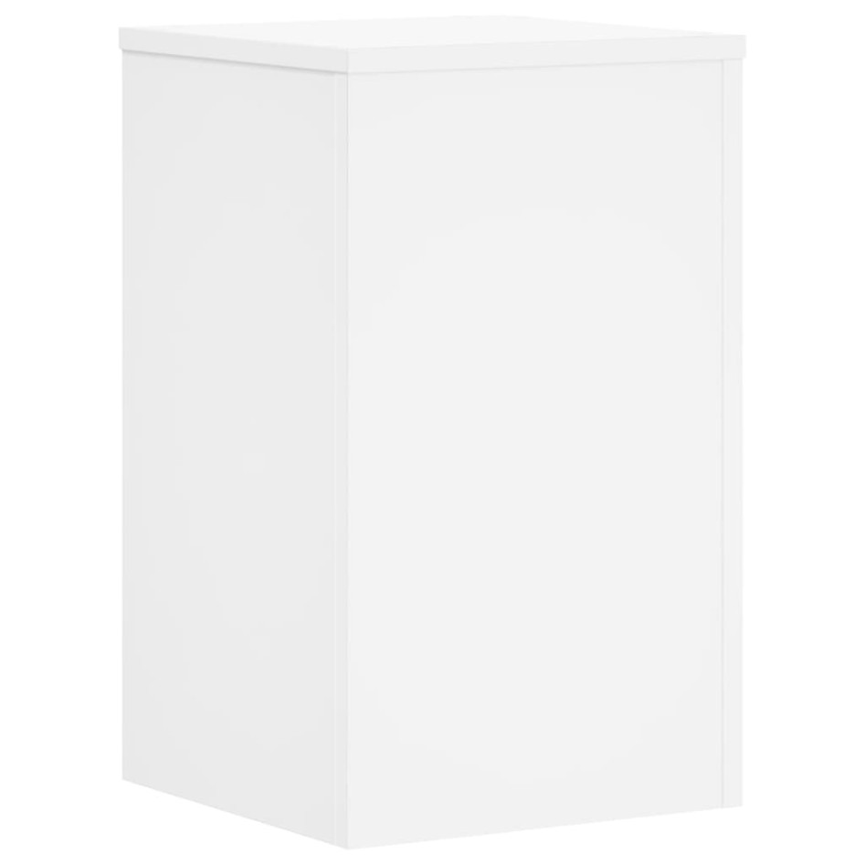 Soportes de plantas 2 uds madera ingeniería blanco 30x30x50