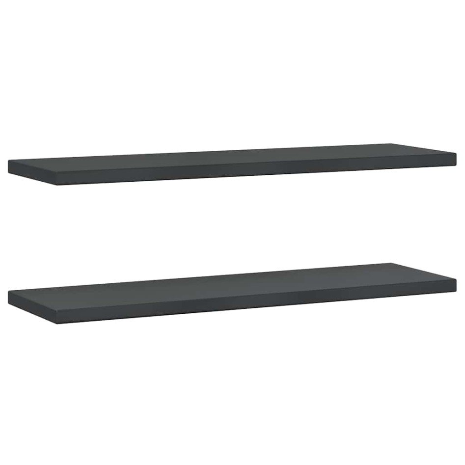Estantes de pared 2 uds acero inoxidable negro 100x30x3