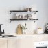 Estantes de pared 2 uds acero inoxidable negro 100x30x3