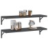 Estantes de pared 2 uds acero inoxidable negro 100x30x3