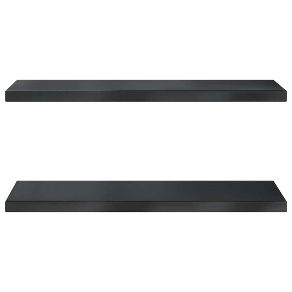 Estantes de pared 2 uds acero inoxidable negro 100x30x3