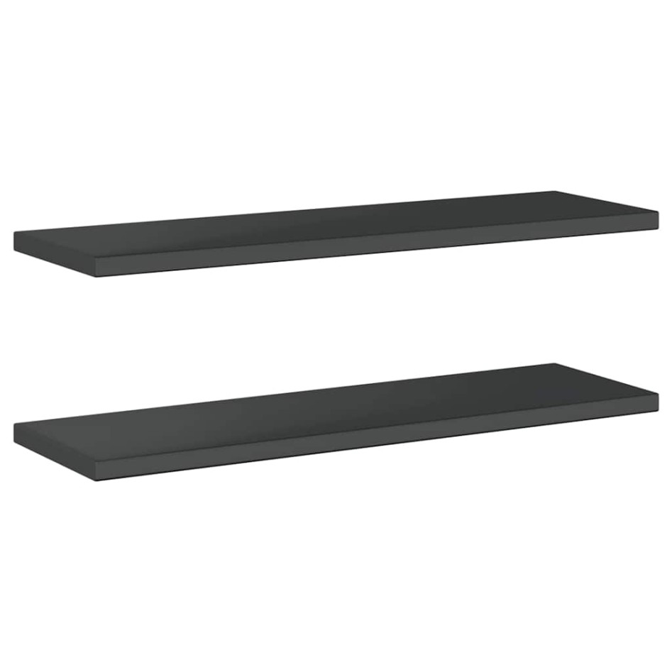 Estantes de pared 2 uds acero inoxidable negro 100x30x3