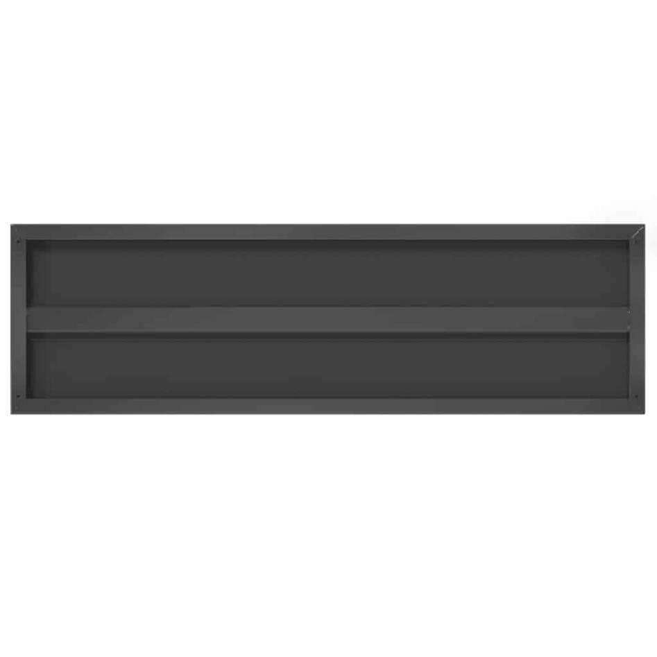 Estantes de pared 2 uds acero inoxidable negro 100x30x3