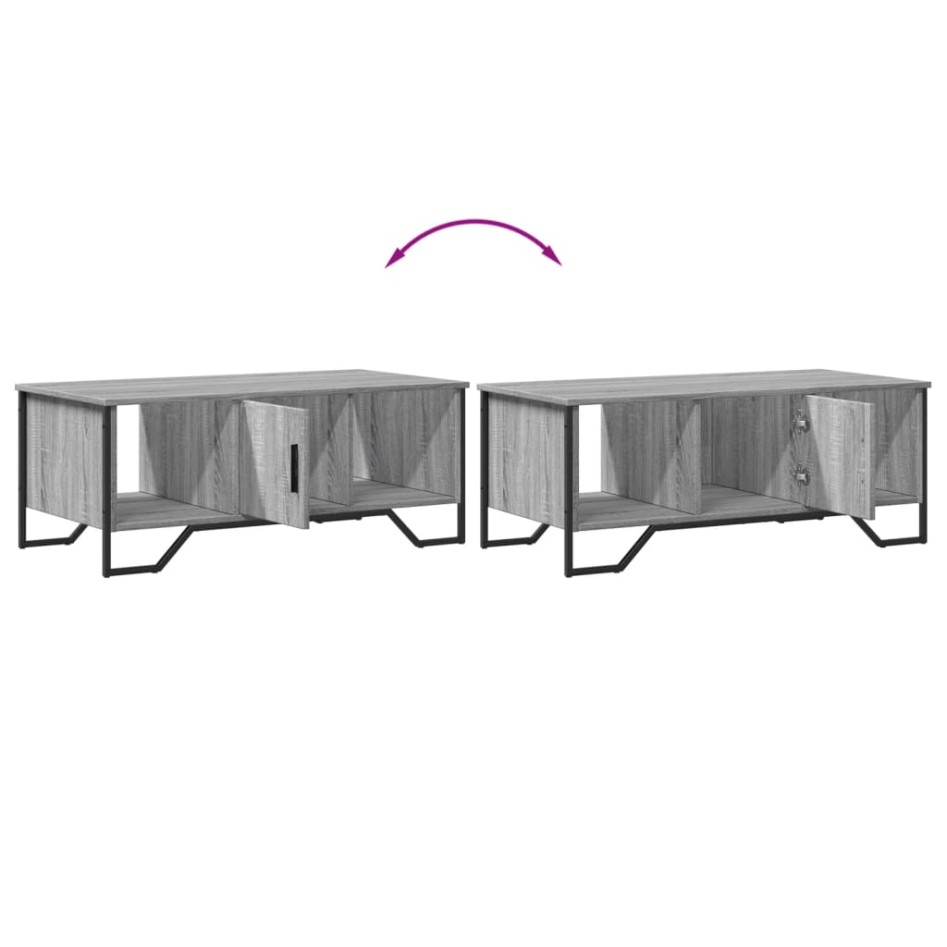 Mesa de centro madera de ingeniería gris Sonoma 100x51x40