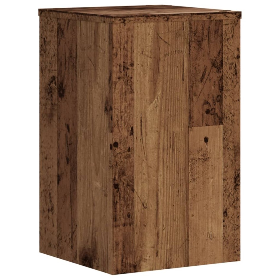 Soportes de plantas 2 uds madera roble envejecido 30x30x50