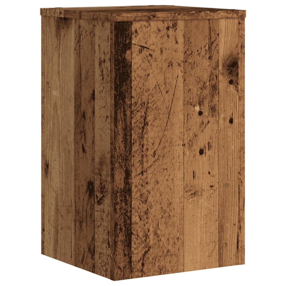 Soportes de plantas 2 uds madera roble envejecido 30x30x50