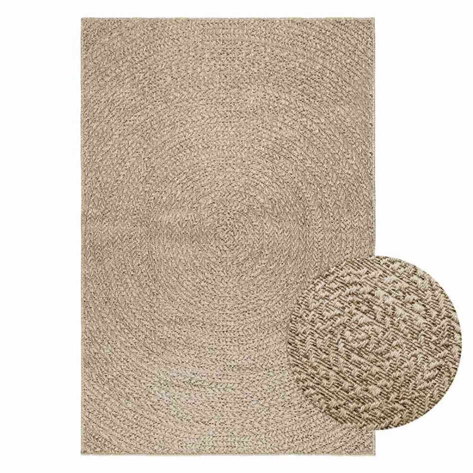 Alfombra ZIZUR aspecto yute interior/exterior beige 120x170