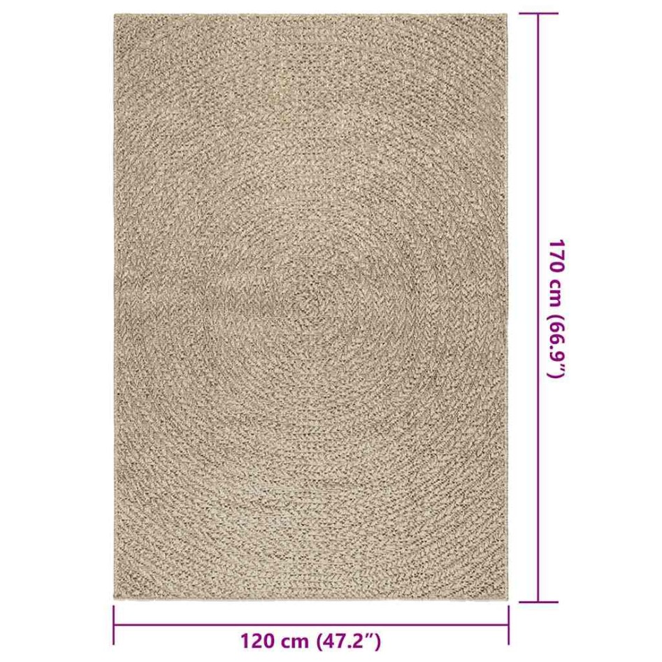 Alfombra ZIZUR aspecto yute interior/exterior beige 120x170