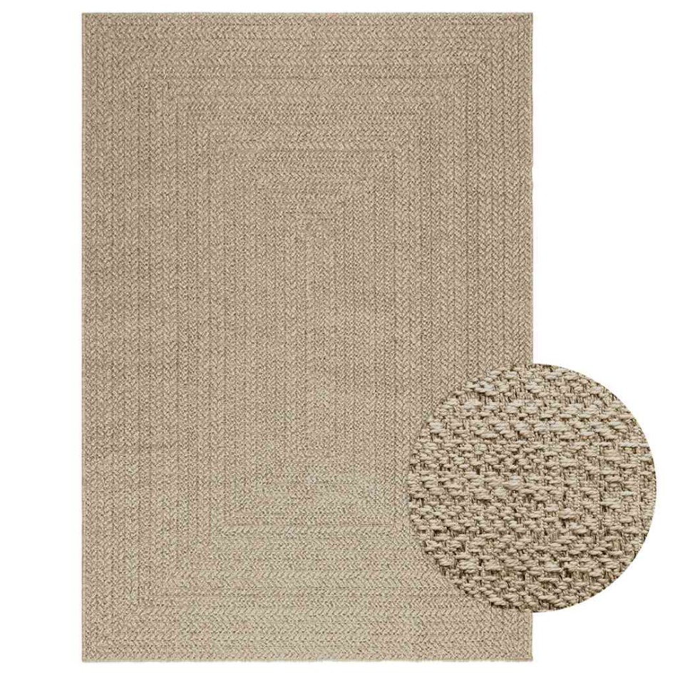 Alfombra ZIZUR aspecto yute interior/exterior beige 140x200