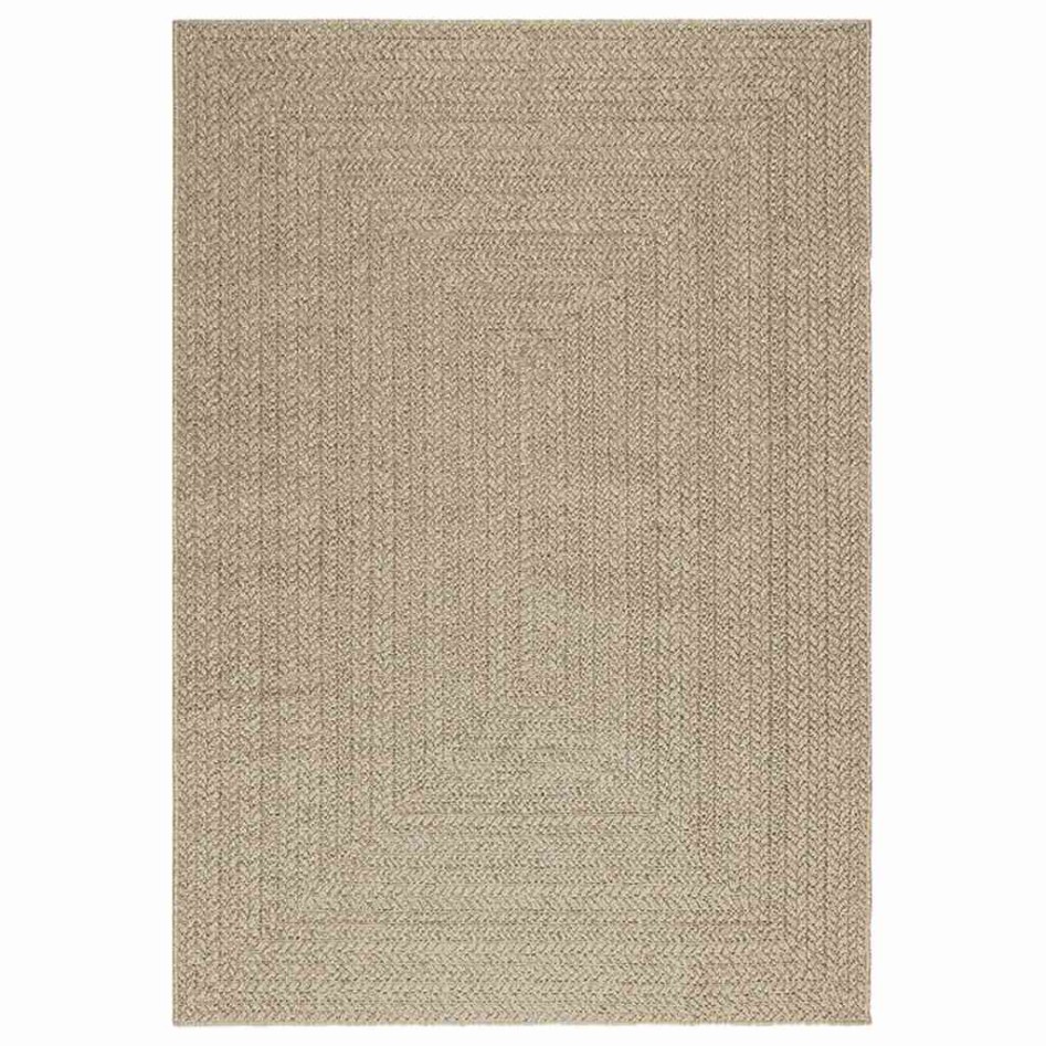 Alfombra ZIZUR aspecto yute interior/exterior beige 140x200