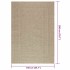 Alfombra ZIZUR aspecto yute interior/exterior beige 140x200