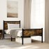 Estructura de cama sin colchón metal roble ahumado 90x200