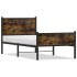 Estructura de cama sin colchón metal roble ahumado 90x200