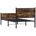 Estructura de cama sin colchón metal roble ahumado 90x200