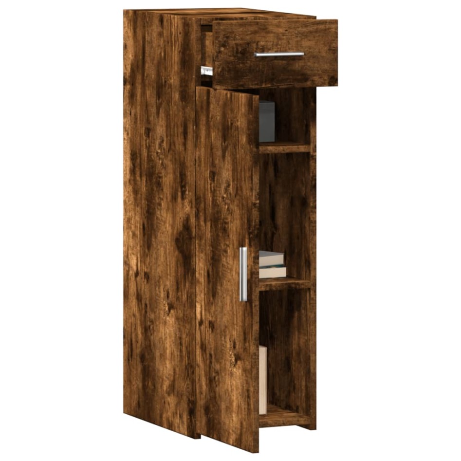Aparador de madera de ingeniería roble ahumado 30x42,5x93