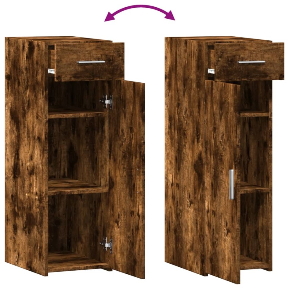 Aparador de madera de ingeniería roble ahumado 30x42,5x93